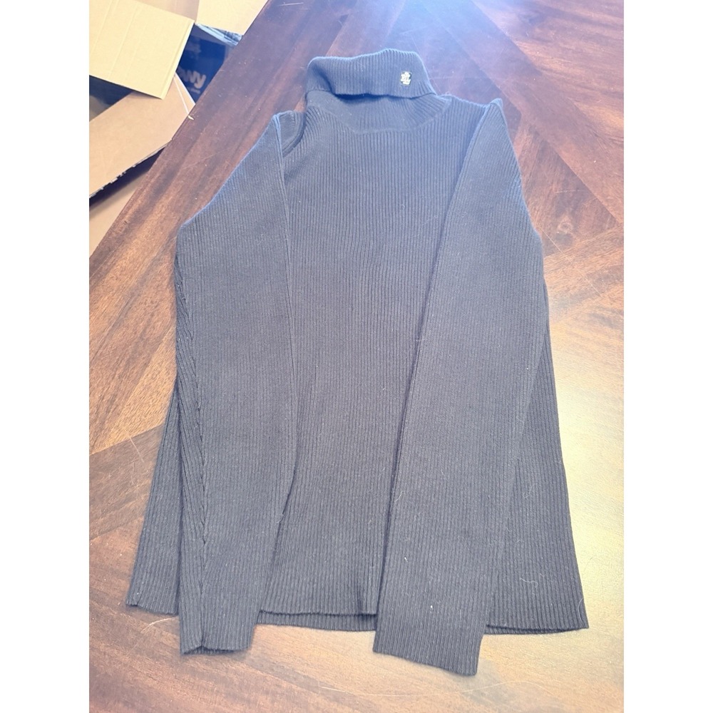 Lauren Ralph Lauren Ribbed Turtleneck Sweater Black Medium